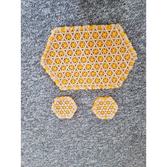 70s Yellow Hand Made Table Decor - Picture 2 of 2